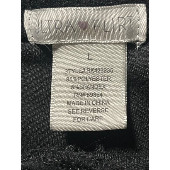 Ultra Flirt Black Velour Flared Stretch Pants Womens Juniors Size Large Boho - Picture 4 of 5